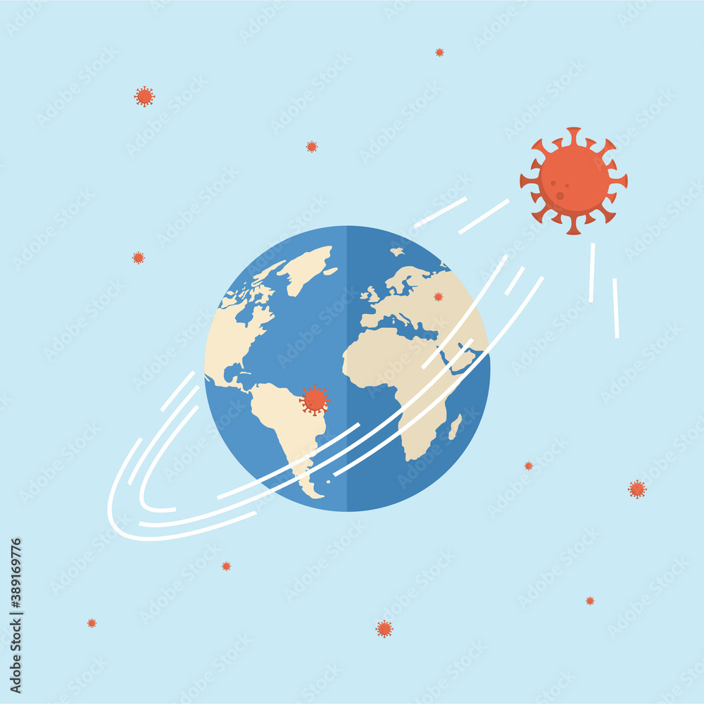 Web banner with coronavirus or covid, pandemic or virus infection concept and Earth. Vector attention and alert illustration
Web banner with coronavirus or covid, pandemic or virus infection concept and Earth. Vector attention and alert illustration