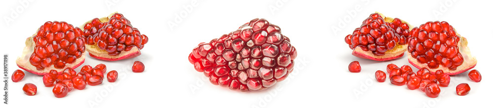 Collage of pomegranate over a white background Collage of pomegranate over a white background