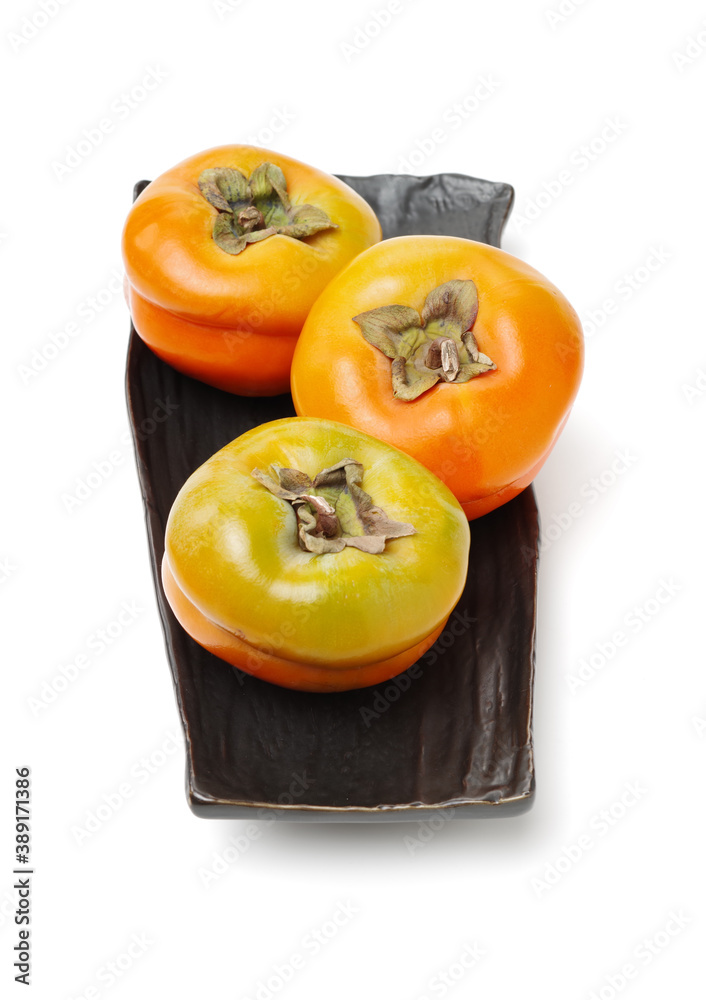 persimmon on a white background