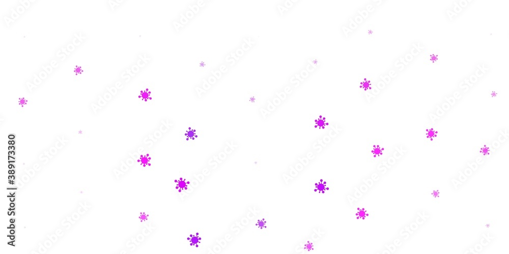 Light purple vector background with covid-19 symbols.