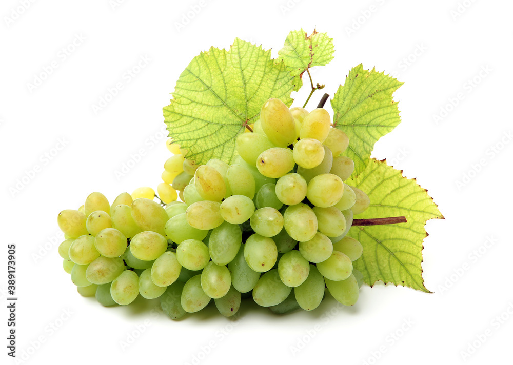green grapes isolated on the white background