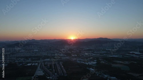 Aerial photography of Jinan Taishan Mountains
