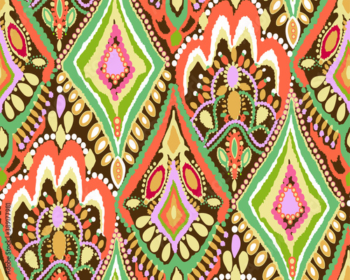African fashion seamless pattern ornament in vibrant colors vector illustration best for textile, fashion ,interior like  Fabric Print, Scarf, Shawl, Card.