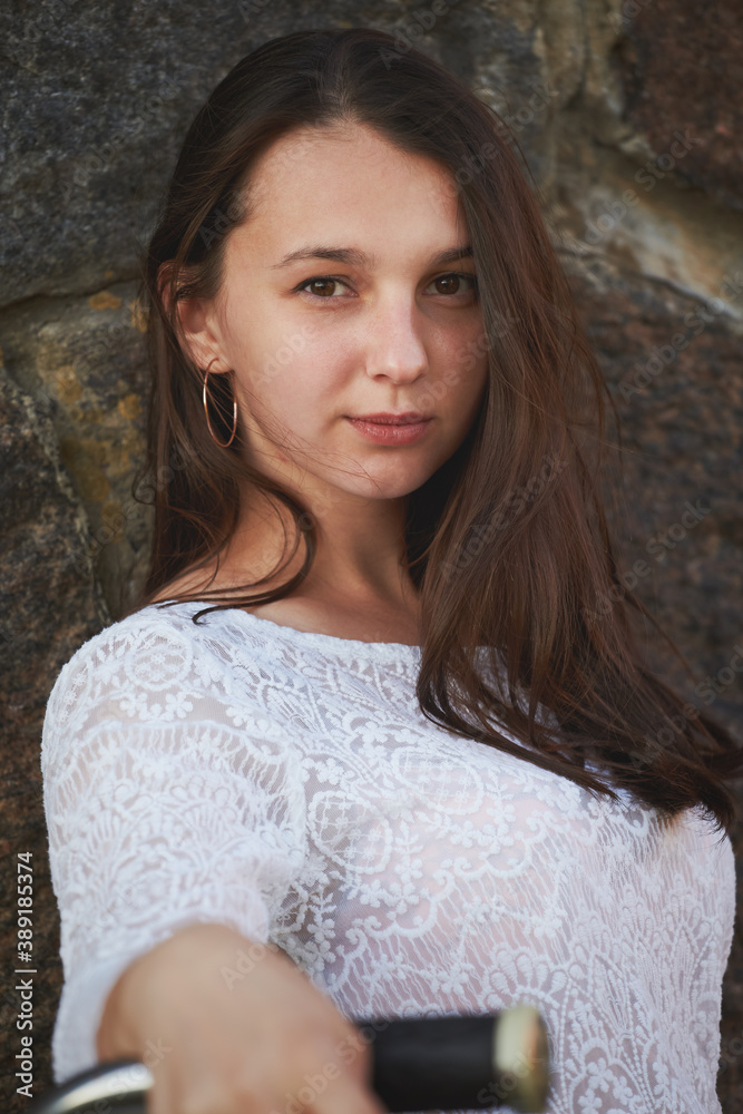 Fototapeta premium young woman cyclist