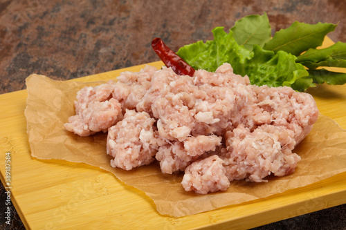 Homemade pork minced meat for cooking