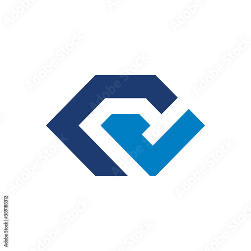 CV VC C V  letter logo icon design, abstract initial symbol, vector illustration