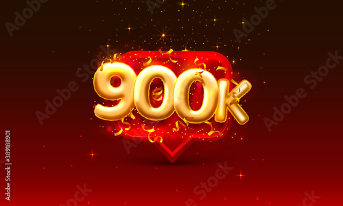 Thank you followers peoples, 900k online social group, happy banner celebrate, Vector