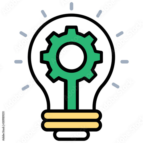 concept of creative business idea generation flat icon 
