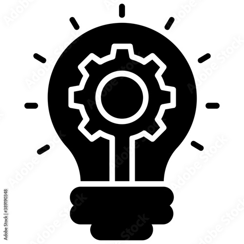 concept of creative business idea generation flat icon 
