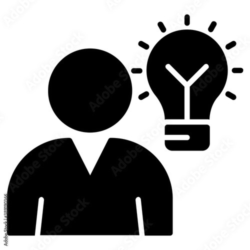 concept of creative business idea generation flat icon 
