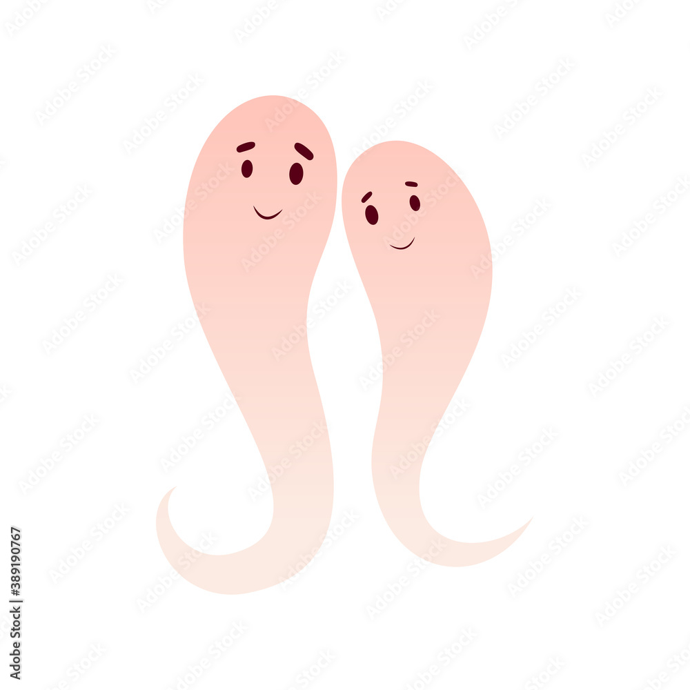 Smiley Couple Ghost On White Background. Smiley Couple Ghost On White Background.