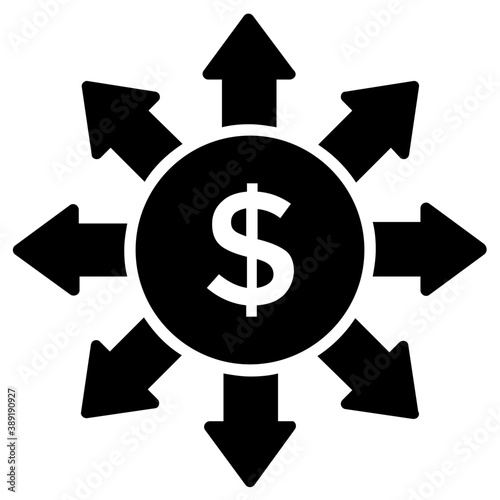 
Money management diagram flat icon design 

