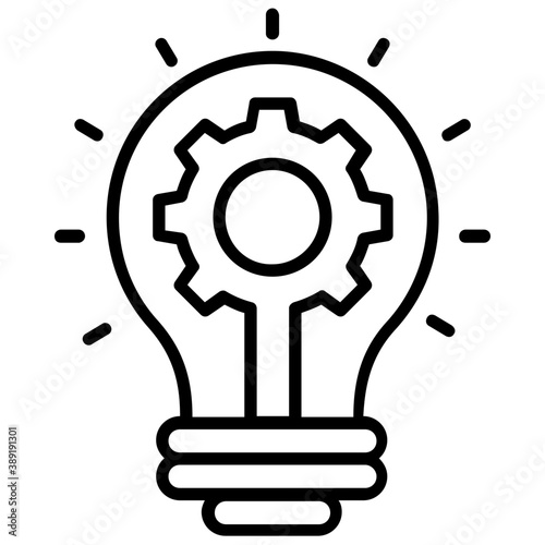 
concept of creative business idea generation flat icon 
