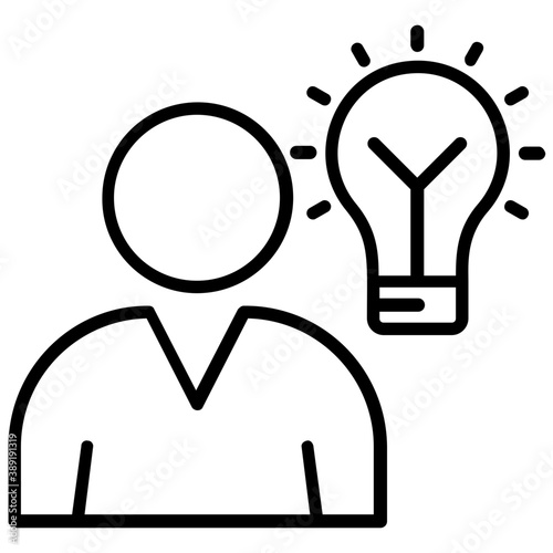 
concept of creative business idea generation flat icon 
