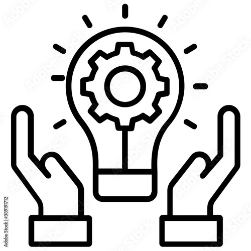 
concept of creative business idea generation flat icon 
