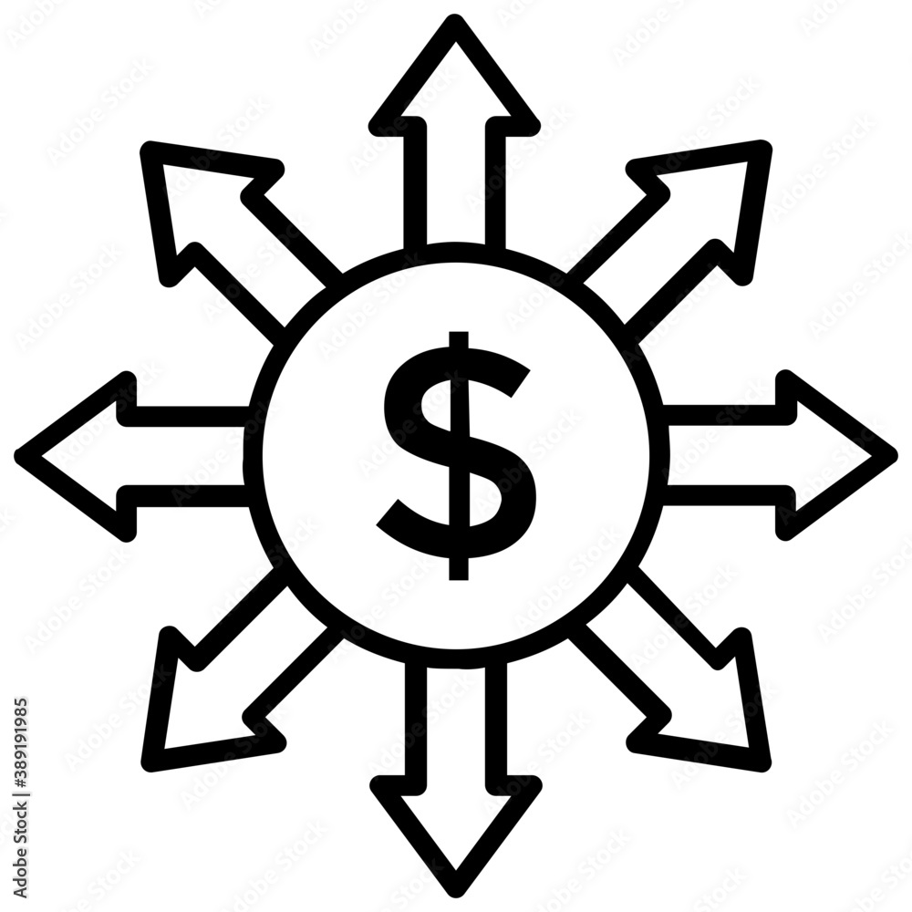 Money management diagram flat icon design
Money management diagram flat icon design