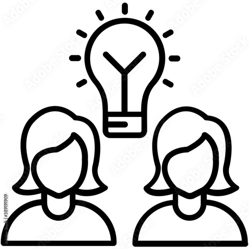 
concept of creative business idea generation flat icon 
