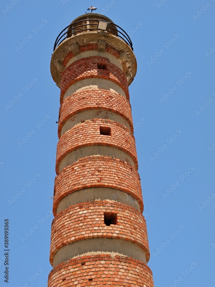 Old lighthouse made of bricks in Lisbon - Portugal
