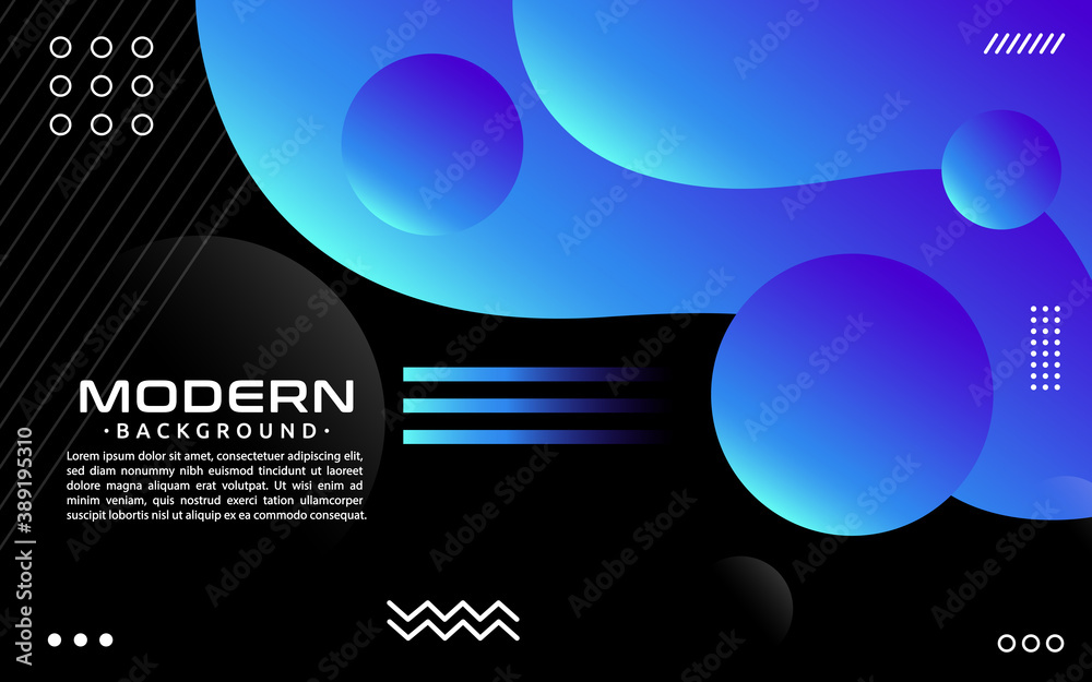 Abstract blue circle dynamic liquid background design.