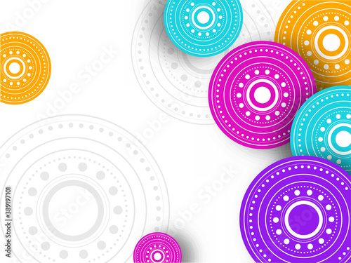 Colorful Mandala Pattern Decorated on White Background. photo