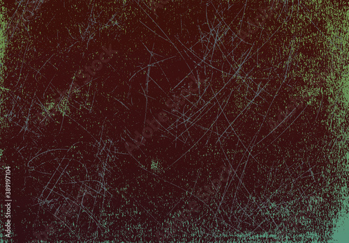 A turquoise, lime and maroon toned artistic, mixed media, abstract grunge illustration. Ideal for use as a background image.	
