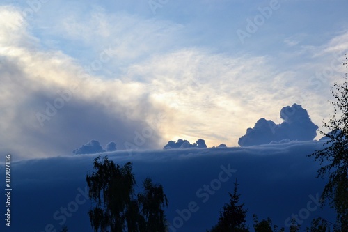 Chemnitz sky during overcast weather. Photo taken from around Kassberg in Chemnitz during very cloudy day and sunset. photo