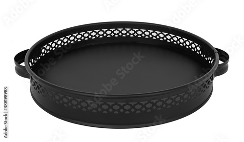 Metal round patterned tray