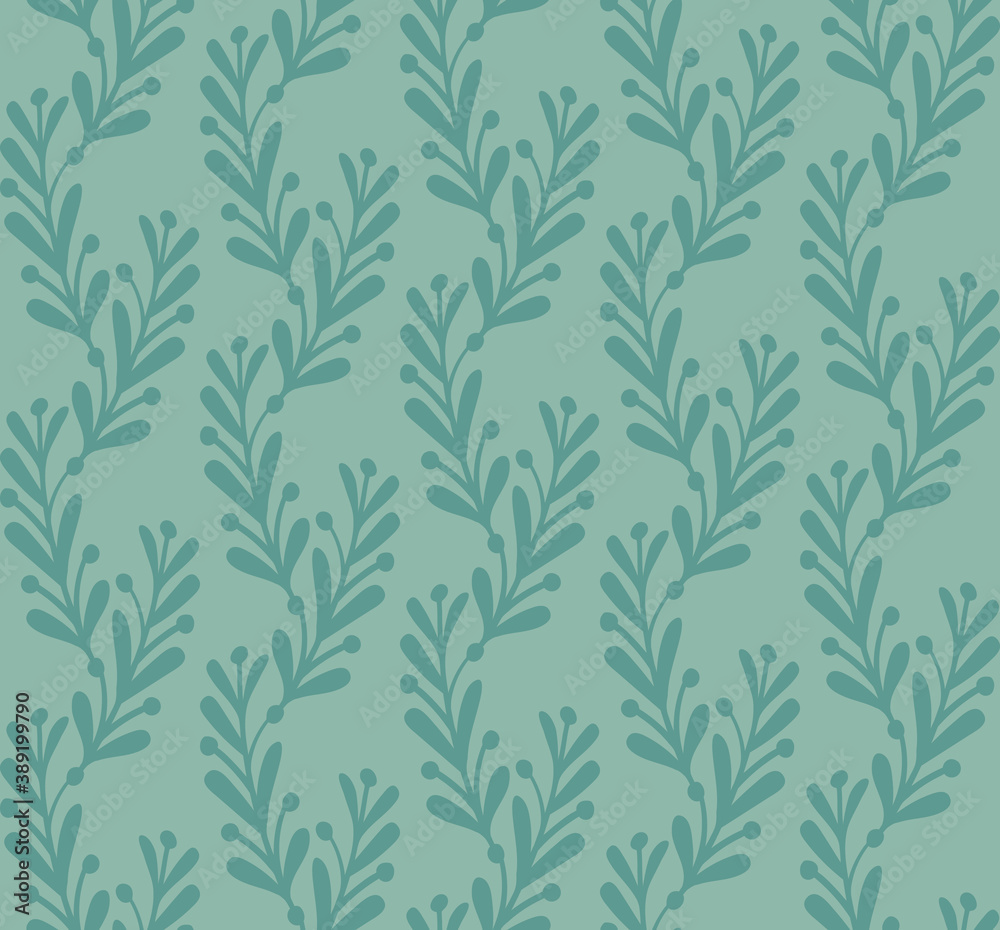 Green leaves seamless vector pattern. Perfect as a coordinating design for fabric, napkins and wrapping paper.
