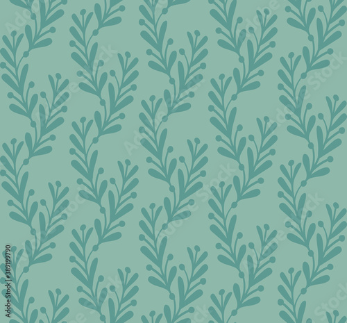 Green leaves seamless vector pattern. Perfect as a coordinating design for fabric, napkins and wrapping paper.