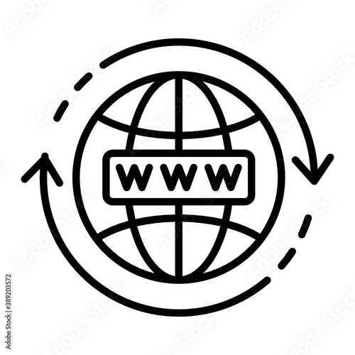 World Wide Web Sign Concept Vector Icon Design, Cloud computing and Internet hosting services Symbol on White background 
