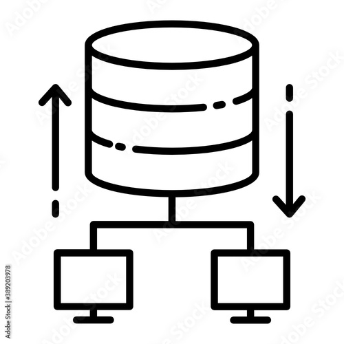 centralized database Concept, data portability vector icon design, Cloud computing and Internet hosting services Symbol on White background 