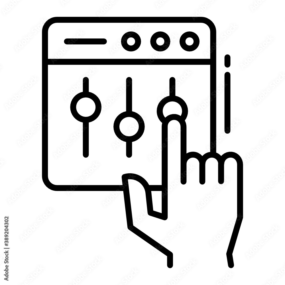 Manual Settings Concept, Control Panel Vector Line Icon Design, Cloud computing and Internet hosting services Symbol on White background Manual Settings Concept, Control Panel Vector Line Icon Design, Cloud computing and Internet hosting services Symbol on White background
