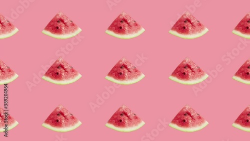 4K 60FPS Watermelons Flowing Horizontally and Oscillating