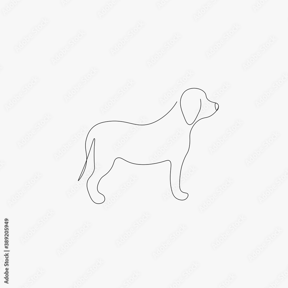 Puppy dog on-white background. Vector illustration