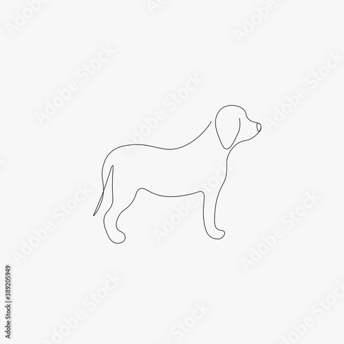 Puppy dog on-white background. Vector illustration