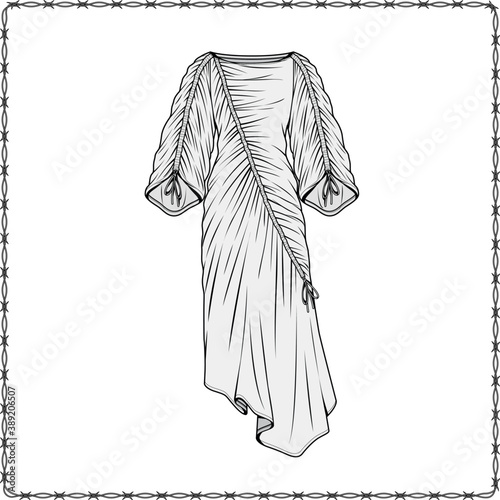 women dress editable fashion flat sketch for creating new designs mockup