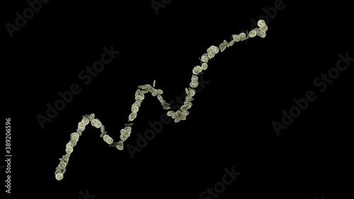 Bitcoin Rising Chart 4K. altcoin, BTC, Trading