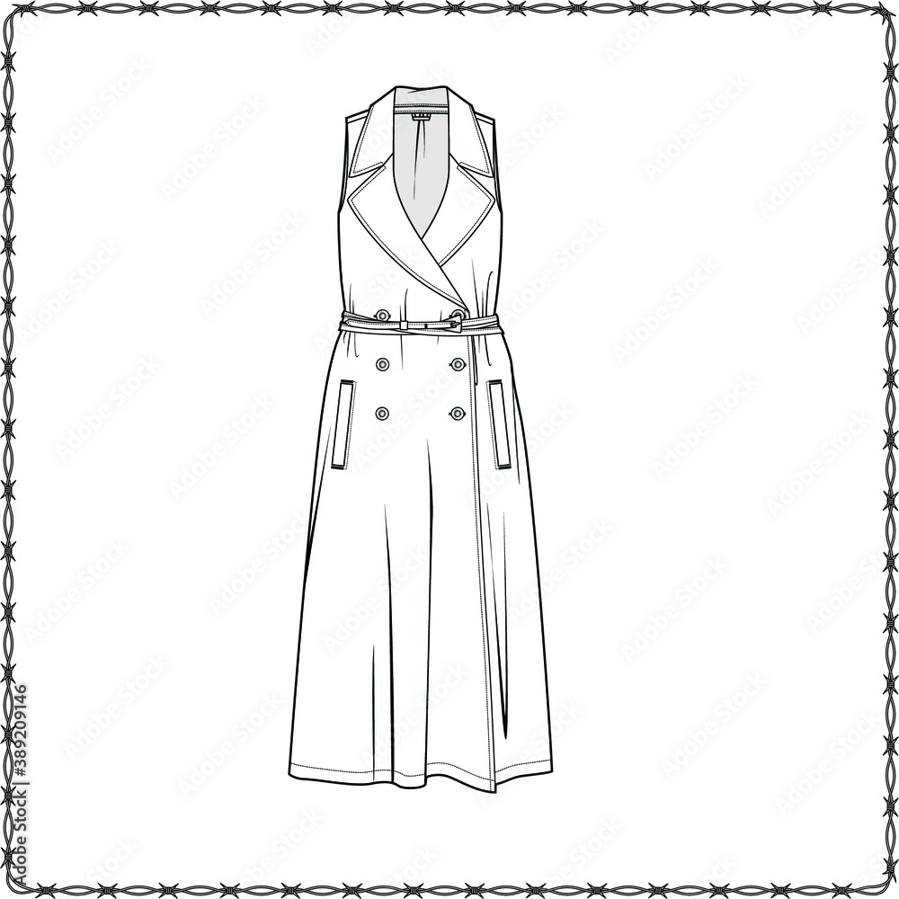 women dress editable fashion flat sketch for creating new designs ...