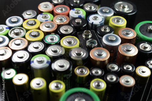 Batteries of different types and colors