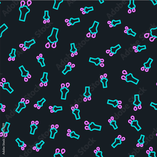 Line Runny nose icon isolated seamless pattern on black background. Rhinitis symptoms, treatment. Nose and sneezing. Nasal diseases. Vector.