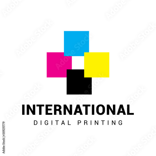 Digital print logo icon vector template.