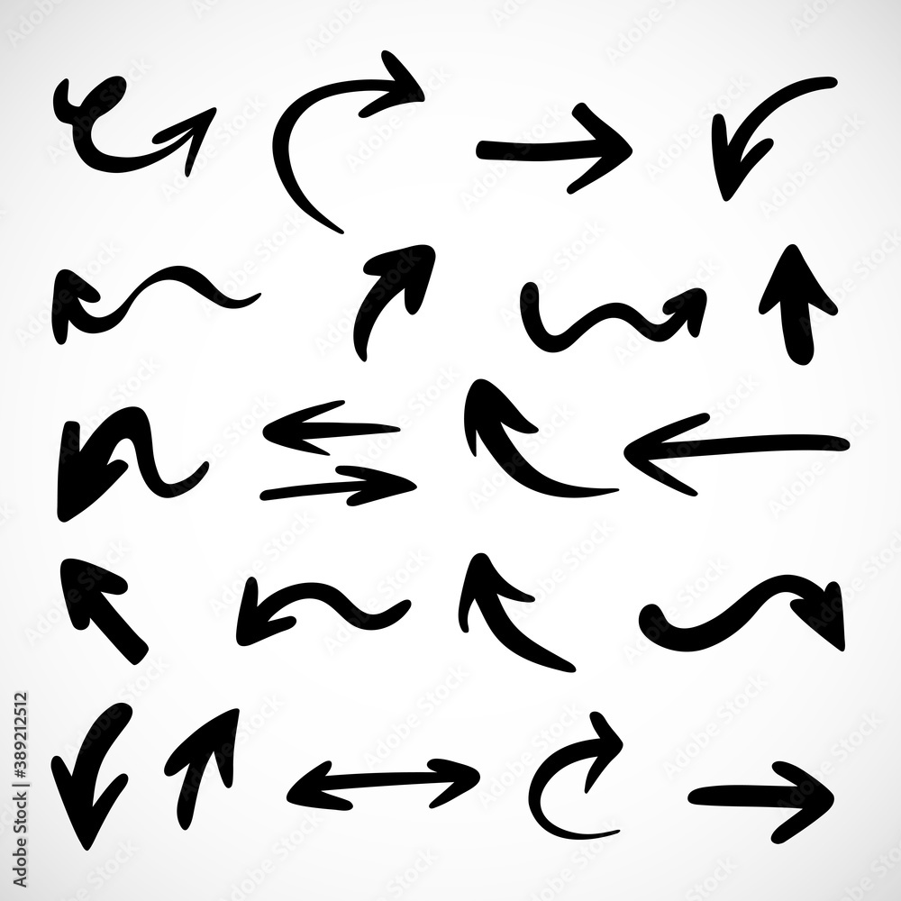 Vector set of hand-drawn arrows, elements for presentation Vector set of hand-drawn arrows, elements for presentation