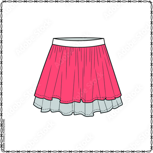 skirts dress editable fashion flat sketch for creating new designs mockup