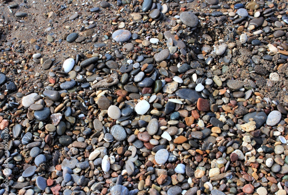 Colorful pebbles on the beach Colorful pebbles on the beach
