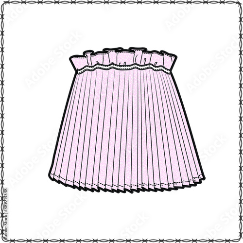skirts dress editable fashion flat sketch for creating new designs mockup