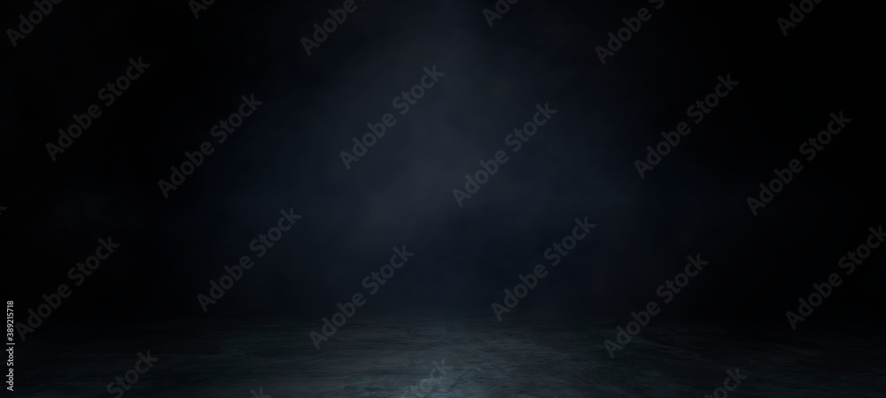 Empty dark abstract cement wall and gradient studio room with smoke float up interior texture for display products wall background. - obrazy, fototapety, plakaty 