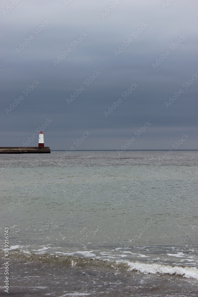 Lighthouse with Stormy Skies