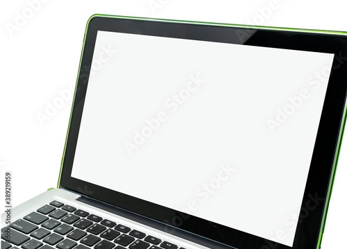 Canvas-taulu White blank screen space for text and design on laptop computer