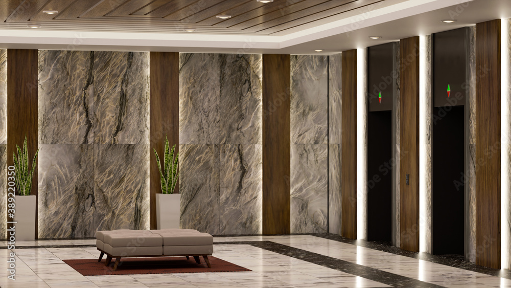 3d rendering modern style the Lobby with luxury decorate 3d rendering modern style the Lobby with luxury decorate