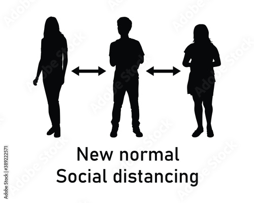 People in social distancing vector